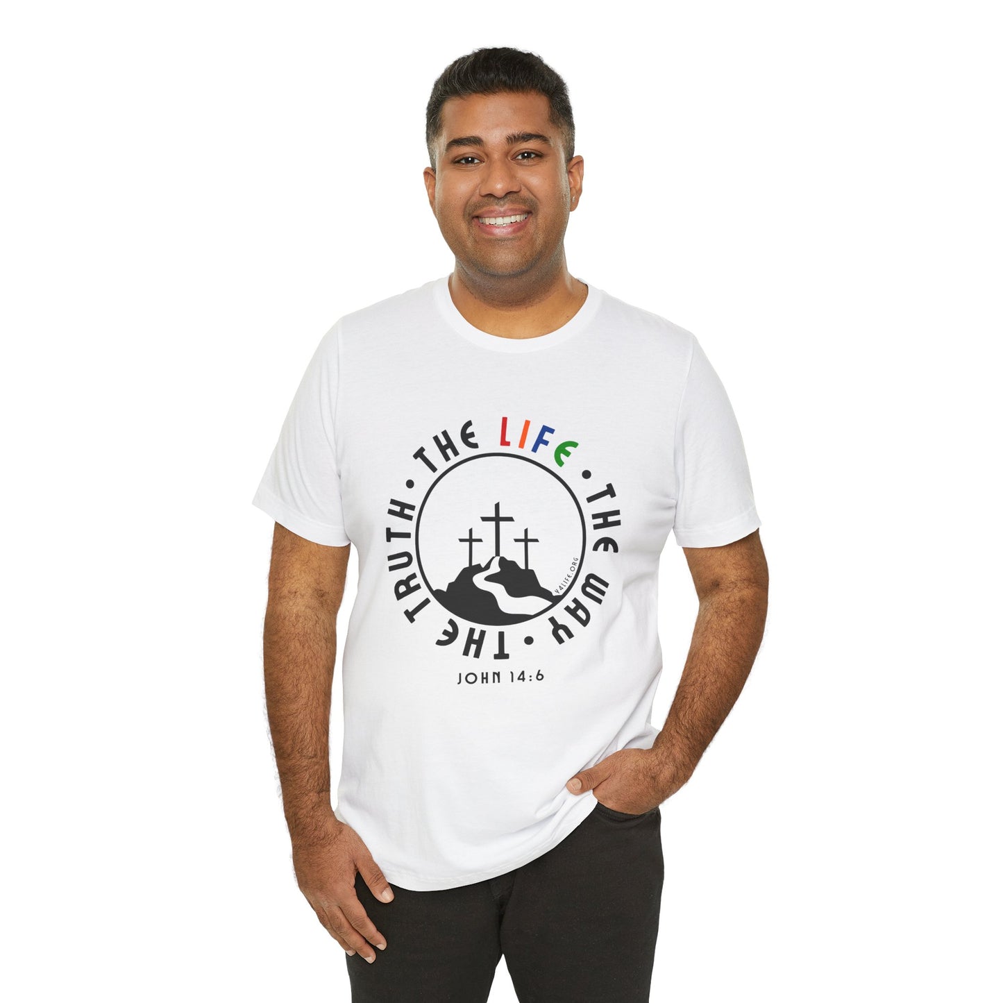 John 14:6 Multicolor Short Sleeve Tee