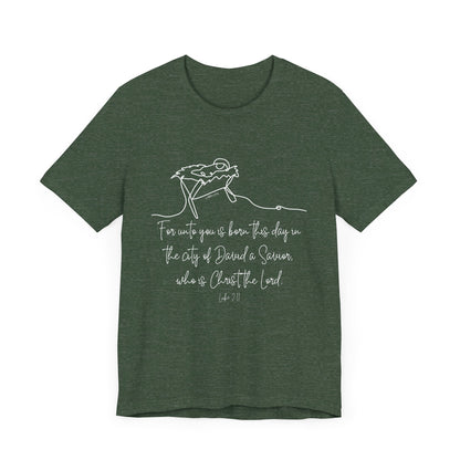 Luke 2:11 Manger Short Sleeve Tee