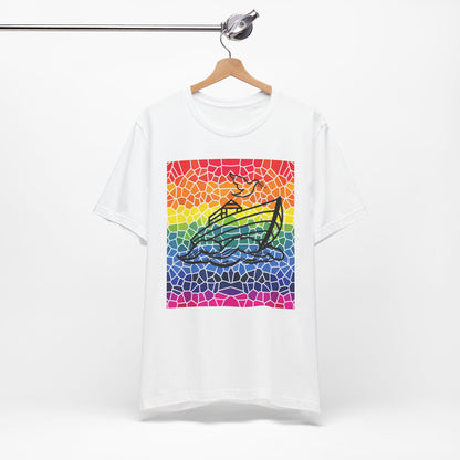 Noah's Ark Stained Glass Unisex Jersey Short Sleeve Tee