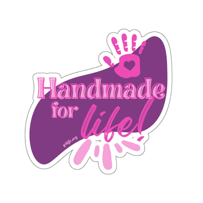 Handmade for Life Purple Kiss-Cut Sticker