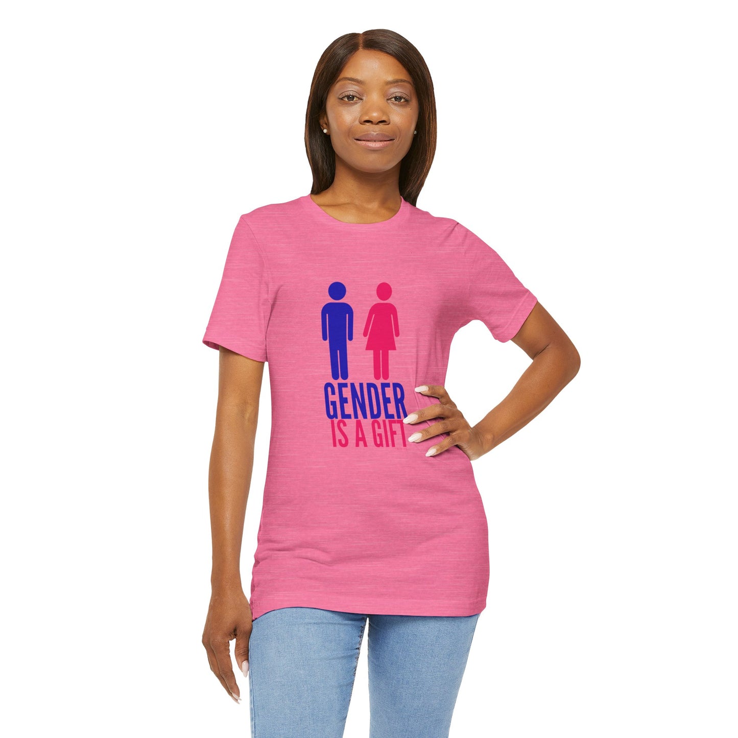 "Gender is a Gift" (full bodies) Unisex Jersey Short Sleeve Tee
