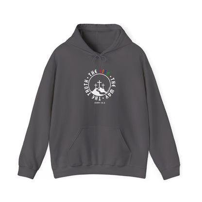 John 14:6 Multicolor Hooded Sweatshirt