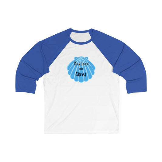 "Baptized into Christ" Unisex 3/4 Sleeve Baseball Tee