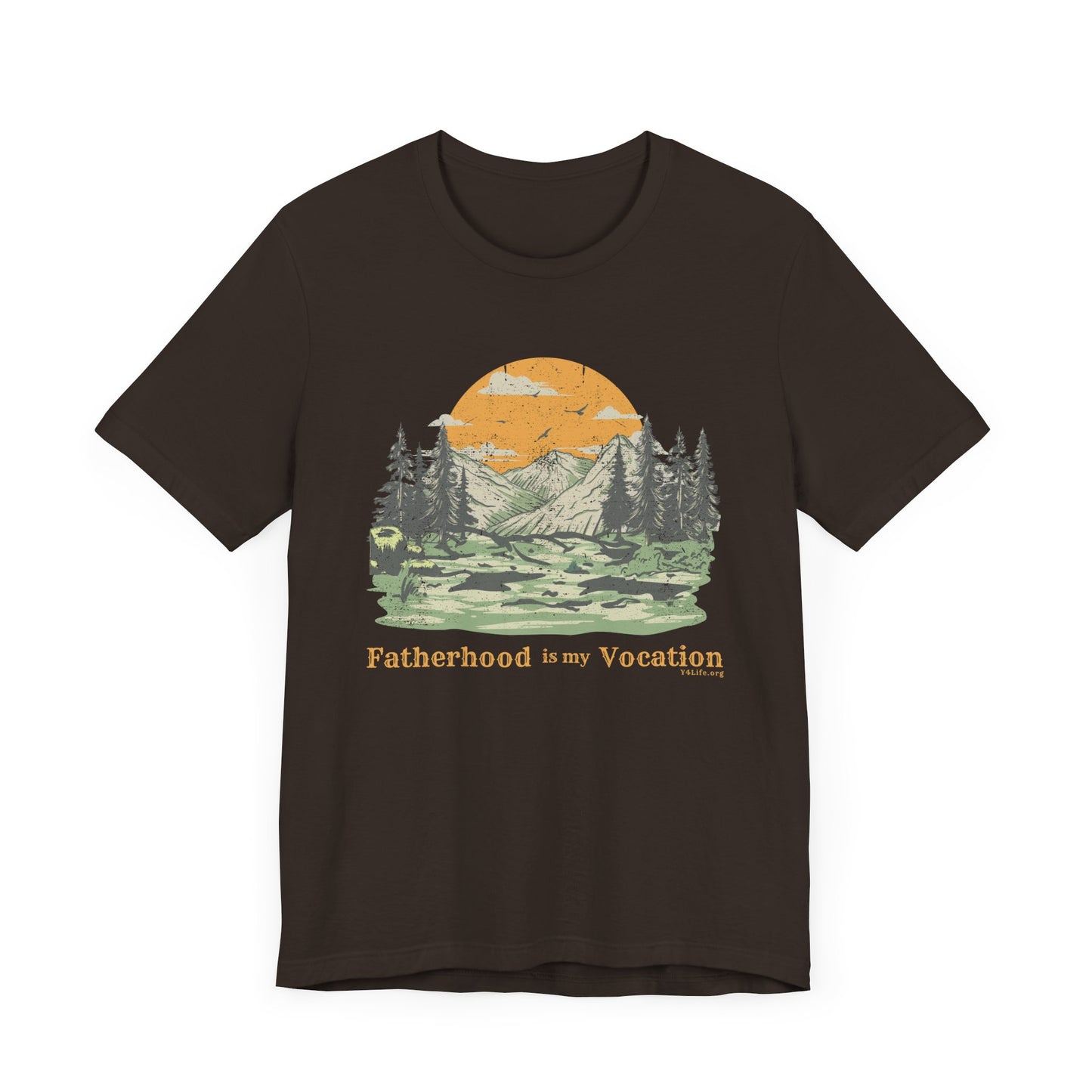 "Fatherhood is my Vocation" (mountains) Unisex Jersey Short Sleeve Tee