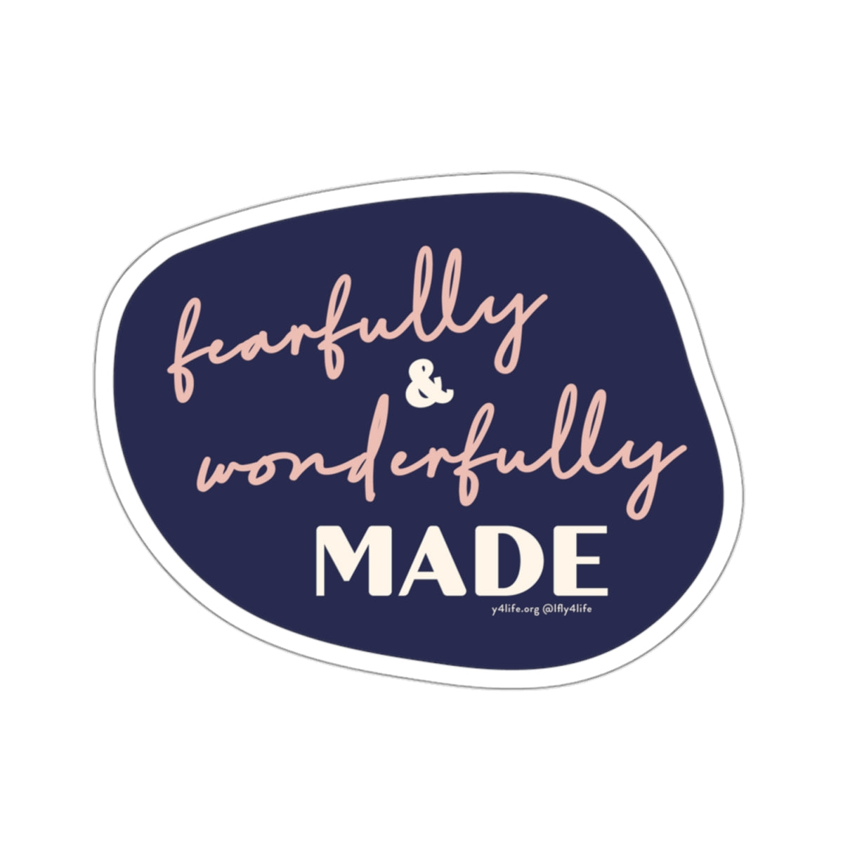 Fearfully & Wonderfully Made Purple Kiss-Cut Sticker