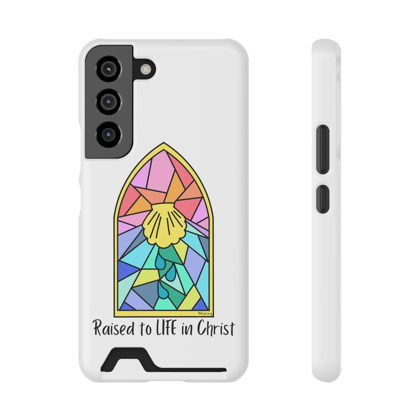 "Raised to Life in Christ" Phone Case With Card Holder