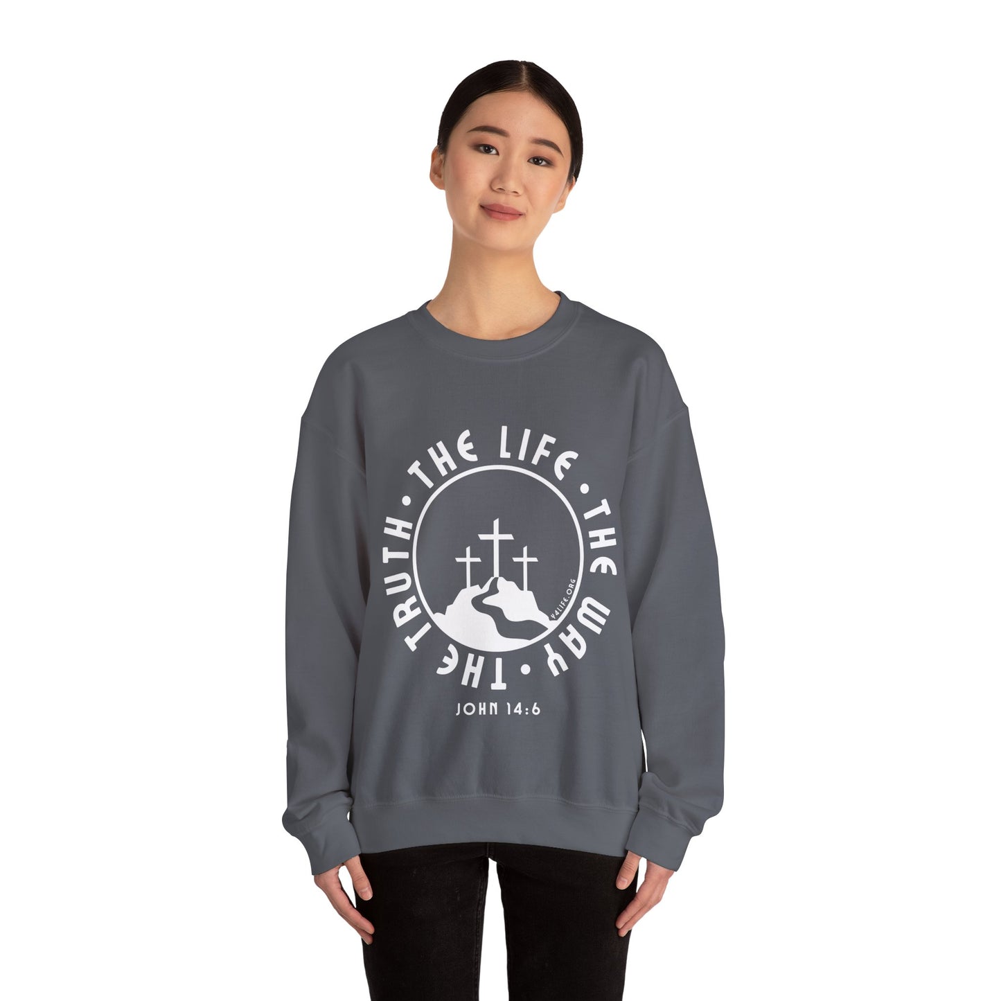 John 14:6 Single Color Crewneck Sweatshirt