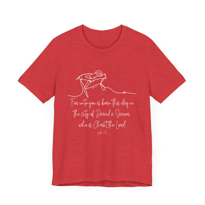 Luke 2:11 Manger Short Sleeve Tee