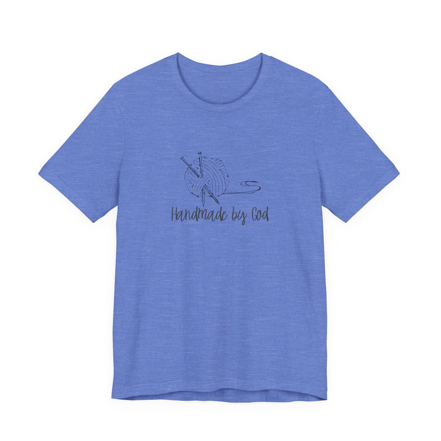 "Handmade by God" (yarn design) Unisex Jersey Short Sleeve Tee
