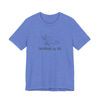 "Handmade by God" (yarn design) Unisex Jersey Short Sleeve Tee
