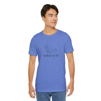 "Handmade by God" (yarn design) Unisex Jersey Short Sleeve Tee