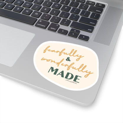 Fearfully & Wonderfully Made Cream Kiss-Cut Sticker