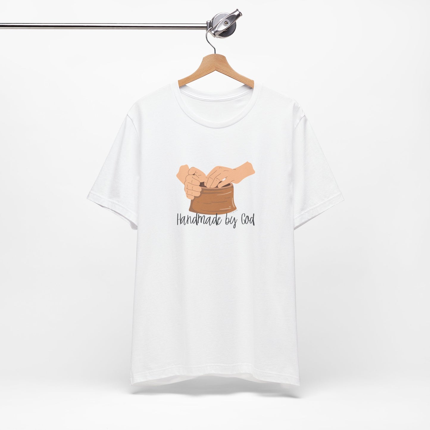 "Handmade by God" (pottery) Unisex Jersey Short Sleeve Tee