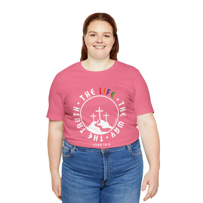 John 14:6 Multicolor Short Sleeve Tee