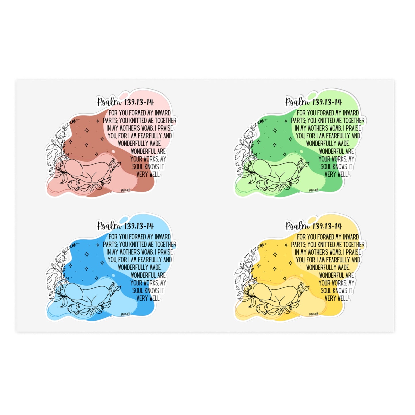 Psalm 139:13-14 Sticker Sheets