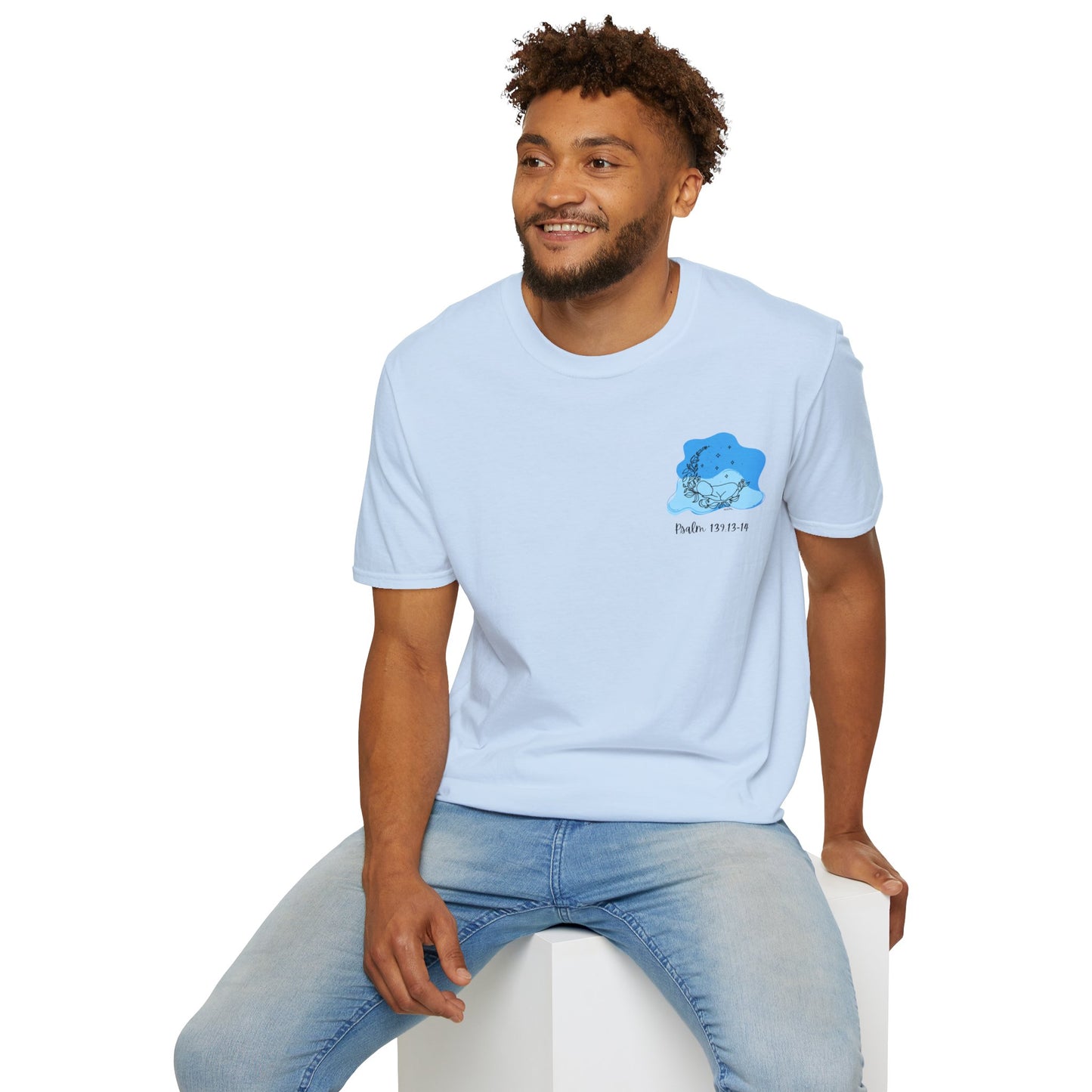 Psalm 139 Blue Unisex Softstyle T-Shirt