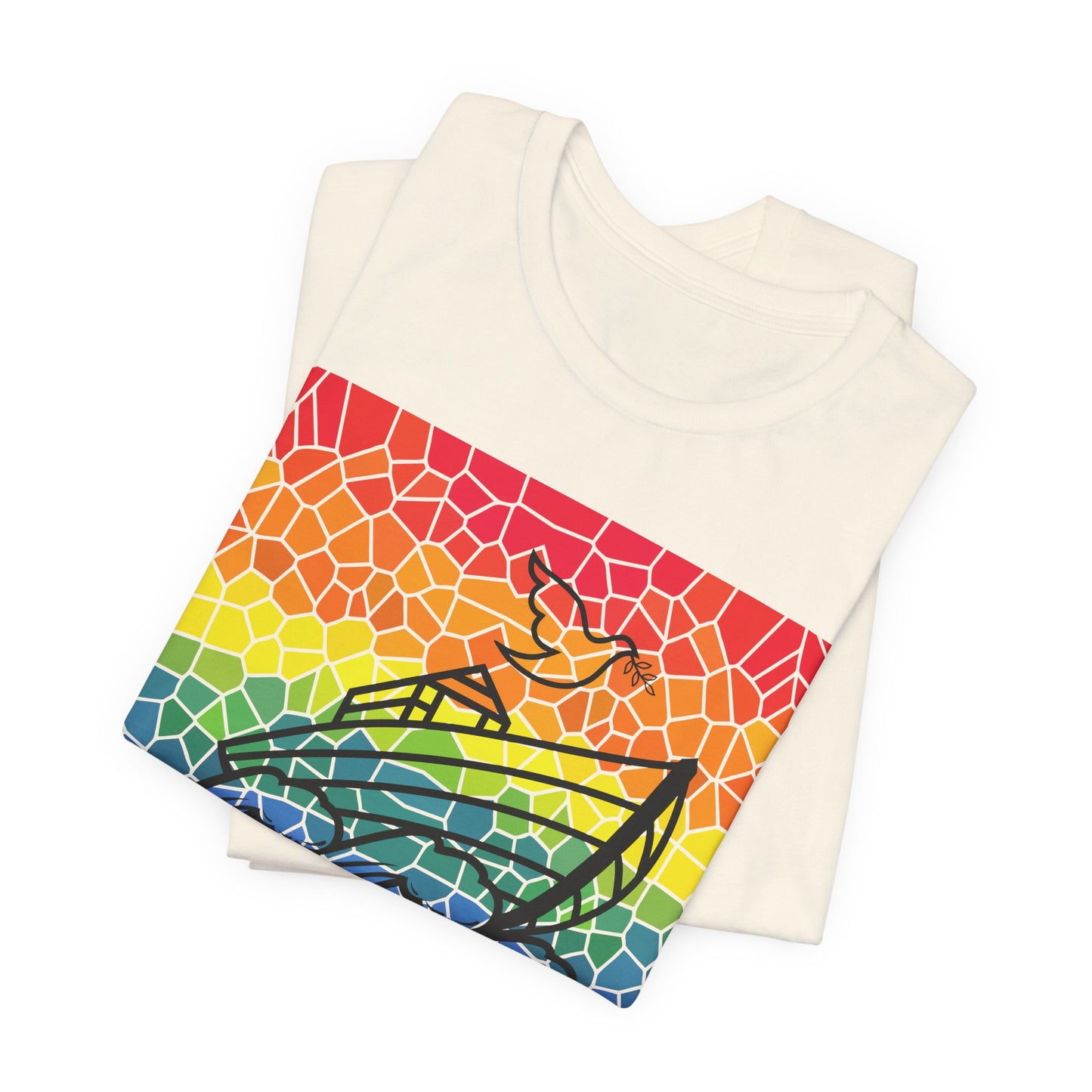 Noah's Ark Stained Glass Unisex Jersey Short Sleeve Tee
