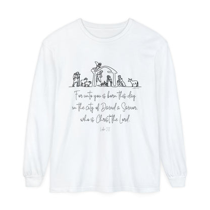 Luke 2:11 Nativity Long Sleeve Tee