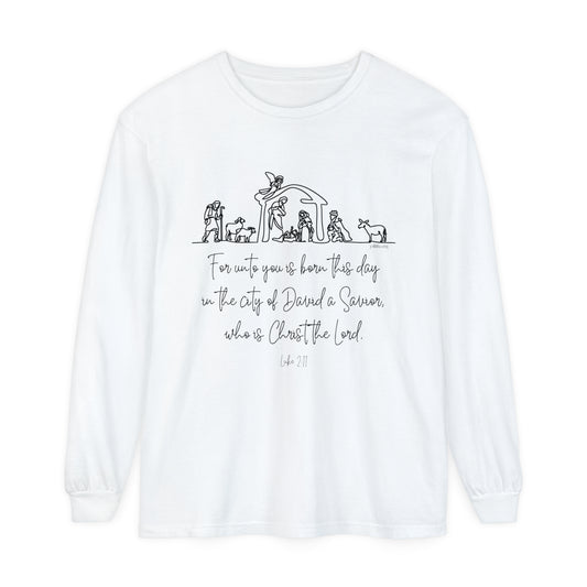 Luke 2:11 Nativity Long Sleeve Tee