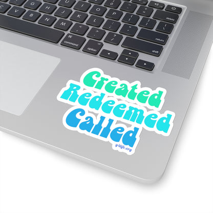 Retro Created, Redeemed, Called Cool Kiss-Cut Sticker