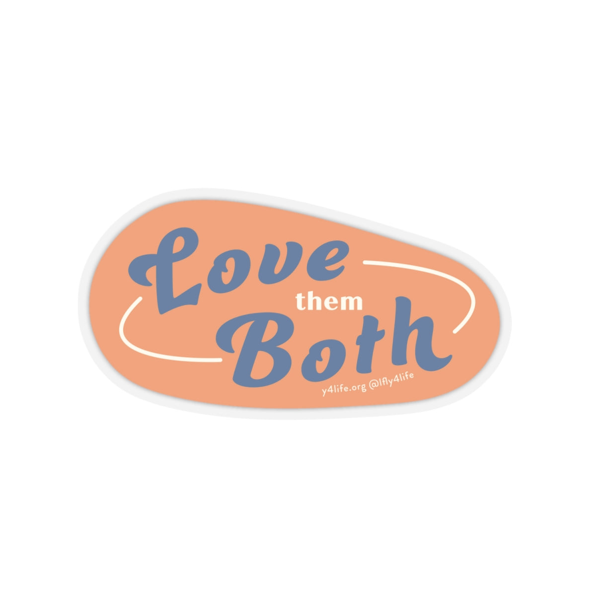 Love Them Both Orange Kiss-Cut Sticker