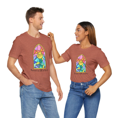 "Raised to Life in Christ" Unisex Jersey Short Sleeve Tee