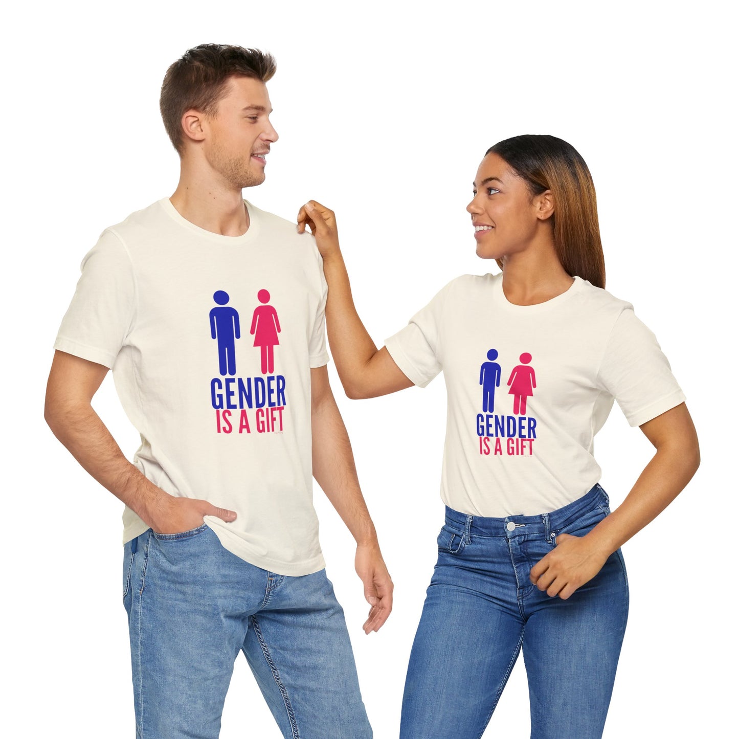 "Gender is a Gift" (full bodies) Unisex Jersey Short Sleeve Tee