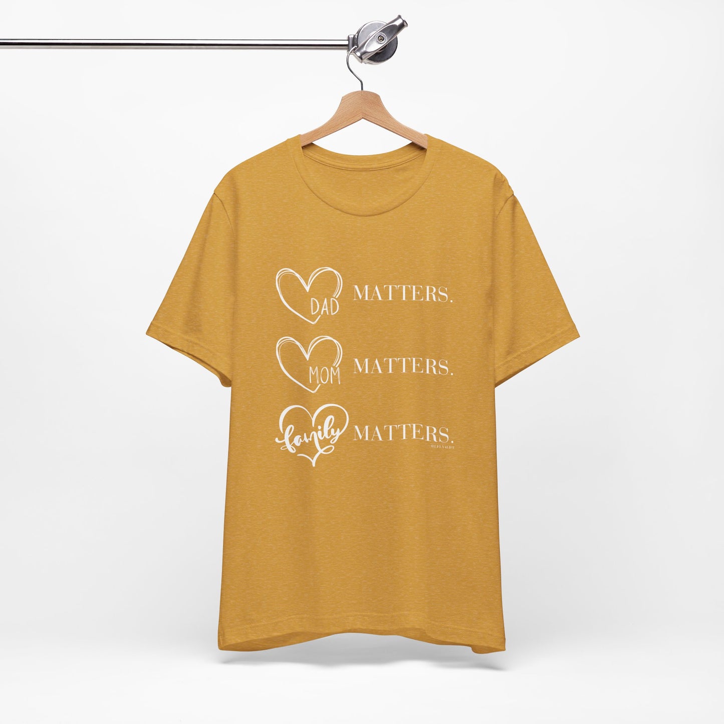 "Family Matters" (white print) Unisex Jersey Short Sleeve Tee