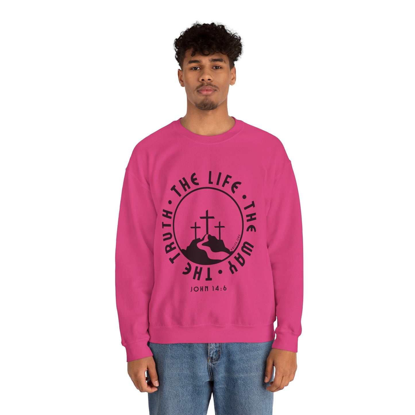 John 14:6 Single Color Crewneck Sweatshirt