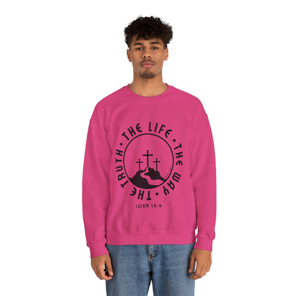 John 14:6 Single Color Crewneck Sweatshirt