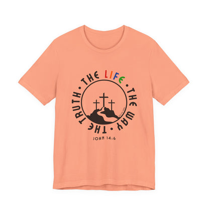 John 14:6 Multicolor Short Sleeve Tee