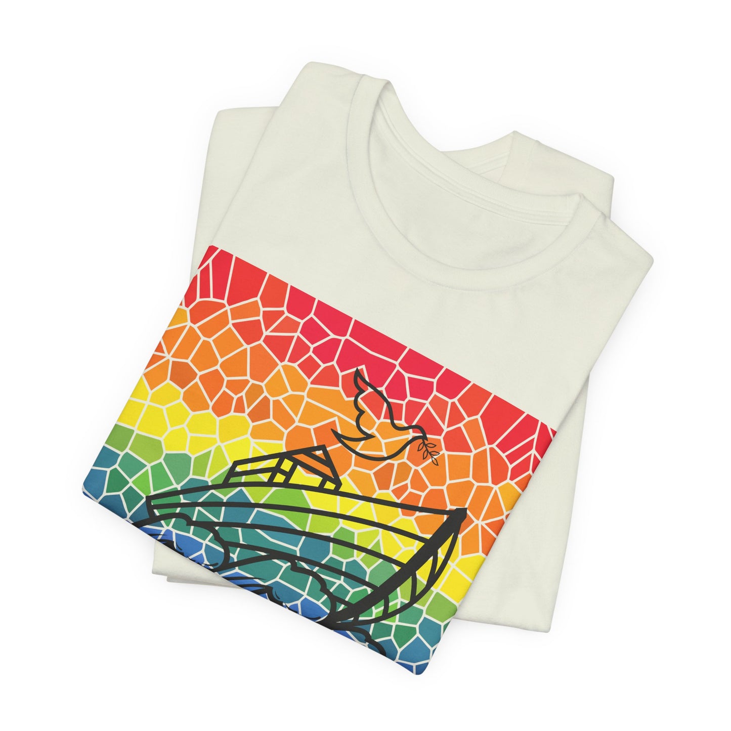 Noah's Ark Stained Glass Unisex Jersey Short Sleeve Tee