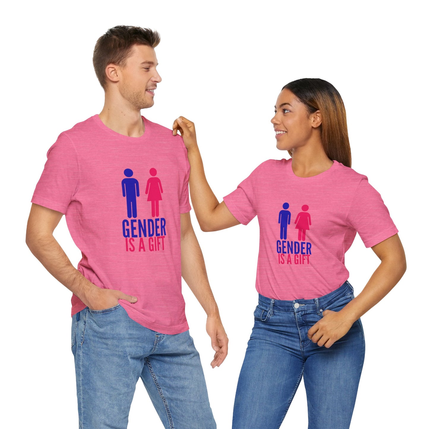 "Gender is a Gift" (full bodies) Unisex Jersey Short Sleeve Tee