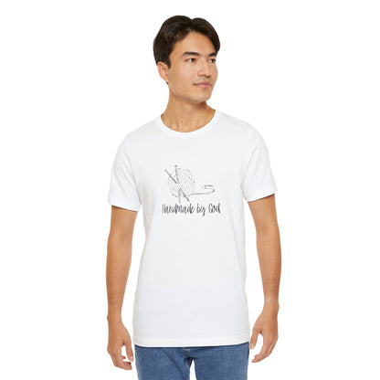 "Handmade by God" (yarn design) Unisex Jersey Short Sleeve Tee