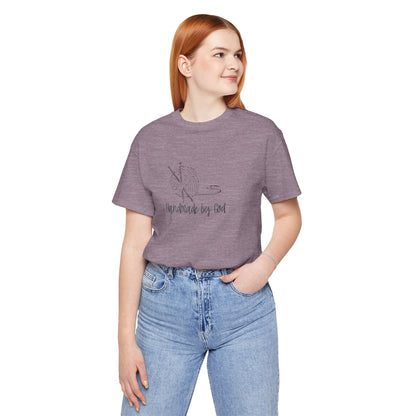 "Handmade by God" (yarn design) Unisex Jersey Short Sleeve Tee