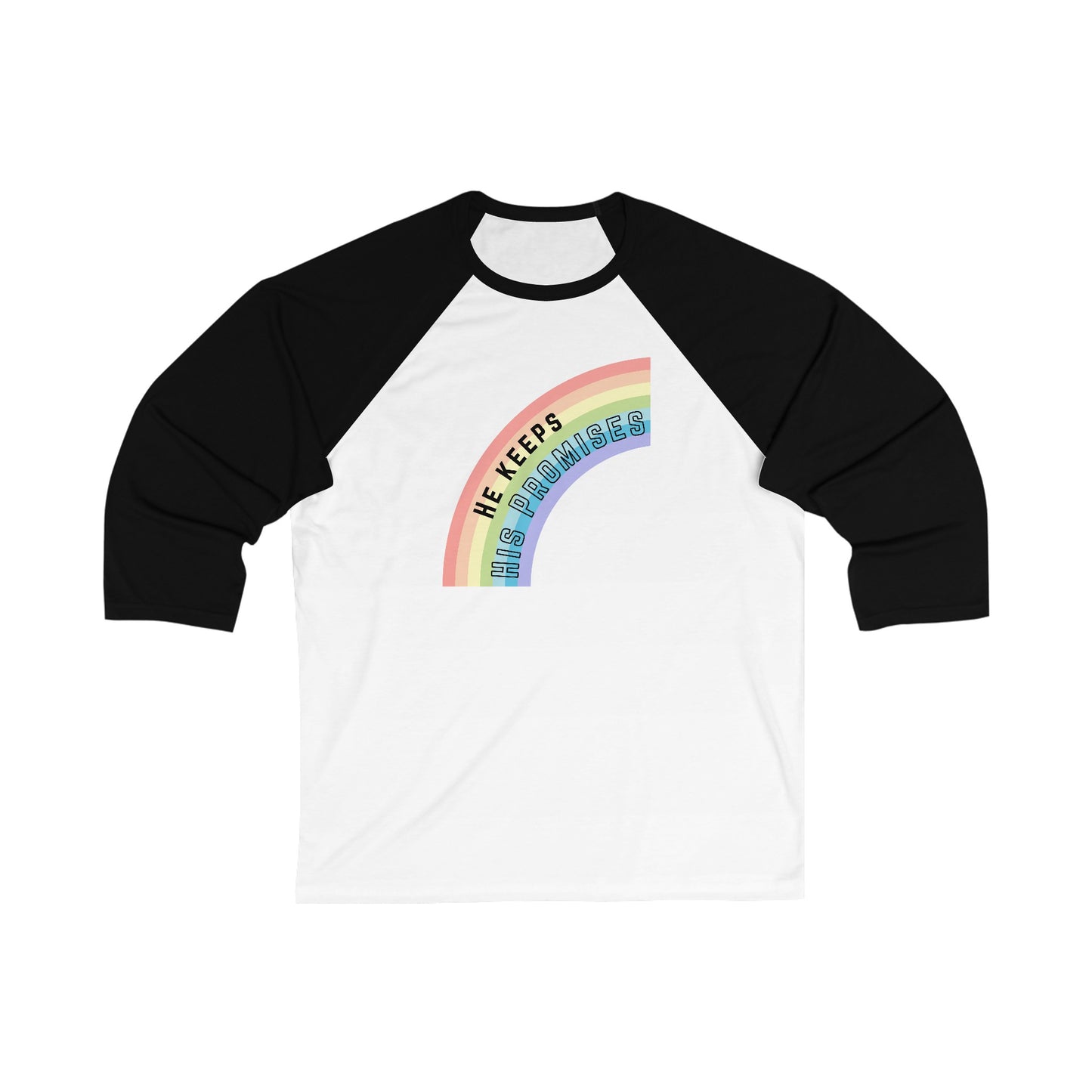 "He Keeps His Promises" Unisex 3/4 Sleeve Baseball Tee