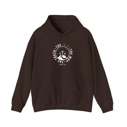 John 14:6 Multicolor Hooded Sweatshirt
