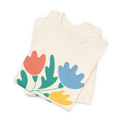 "Motherhood is my Vocation" (three flowers) Unisex Jersey Short Sleeve Tee