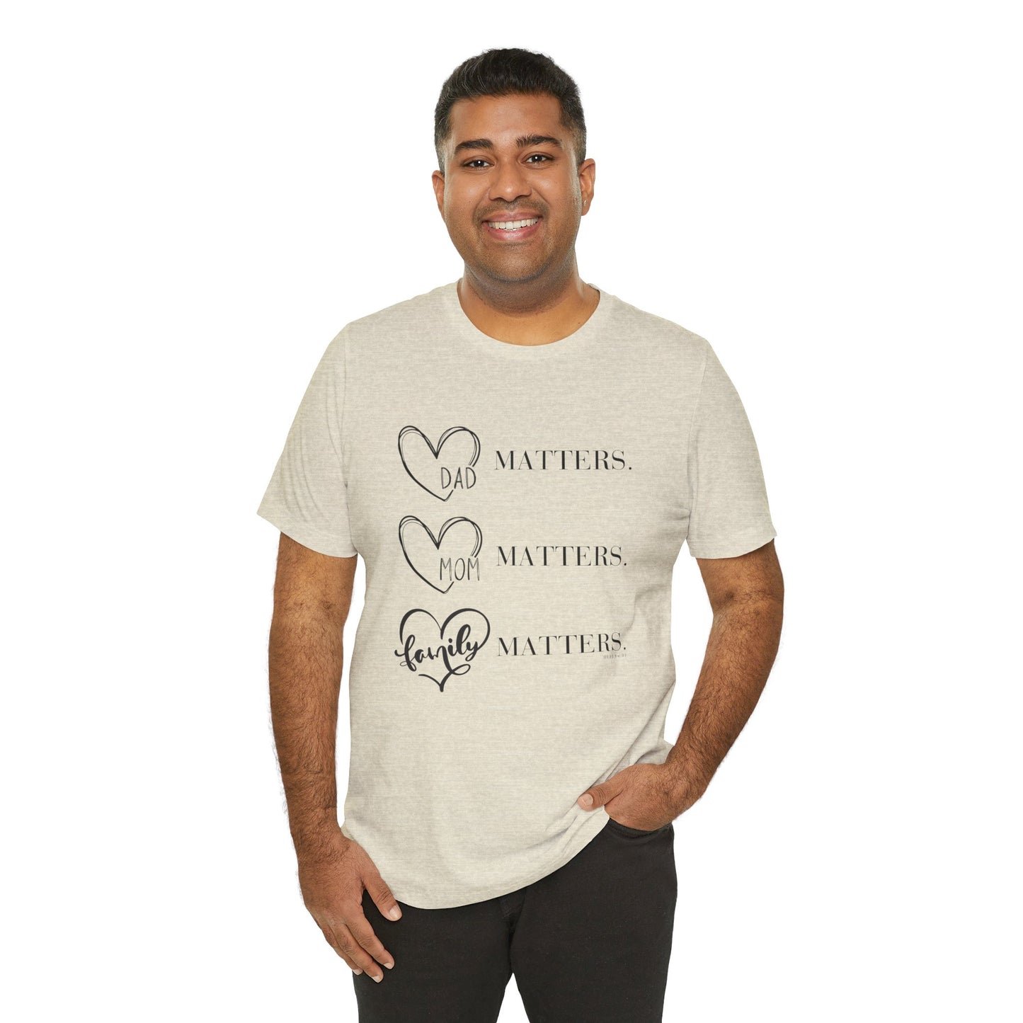 "Family Matters" (black print) Unisex Jersey Short Sleeve Tee