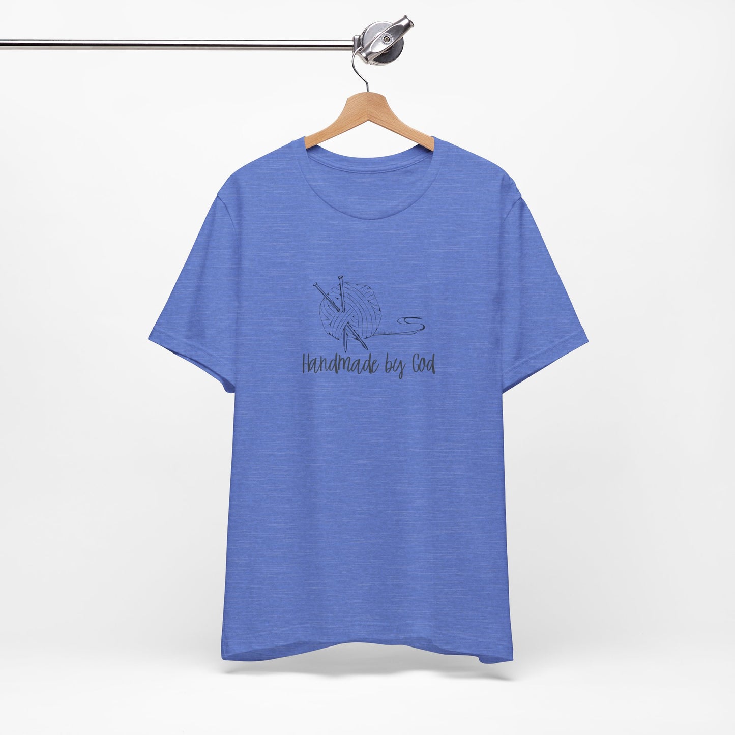 "Handmade by God" (yarn design) Unisex Jersey Short Sleeve Tee