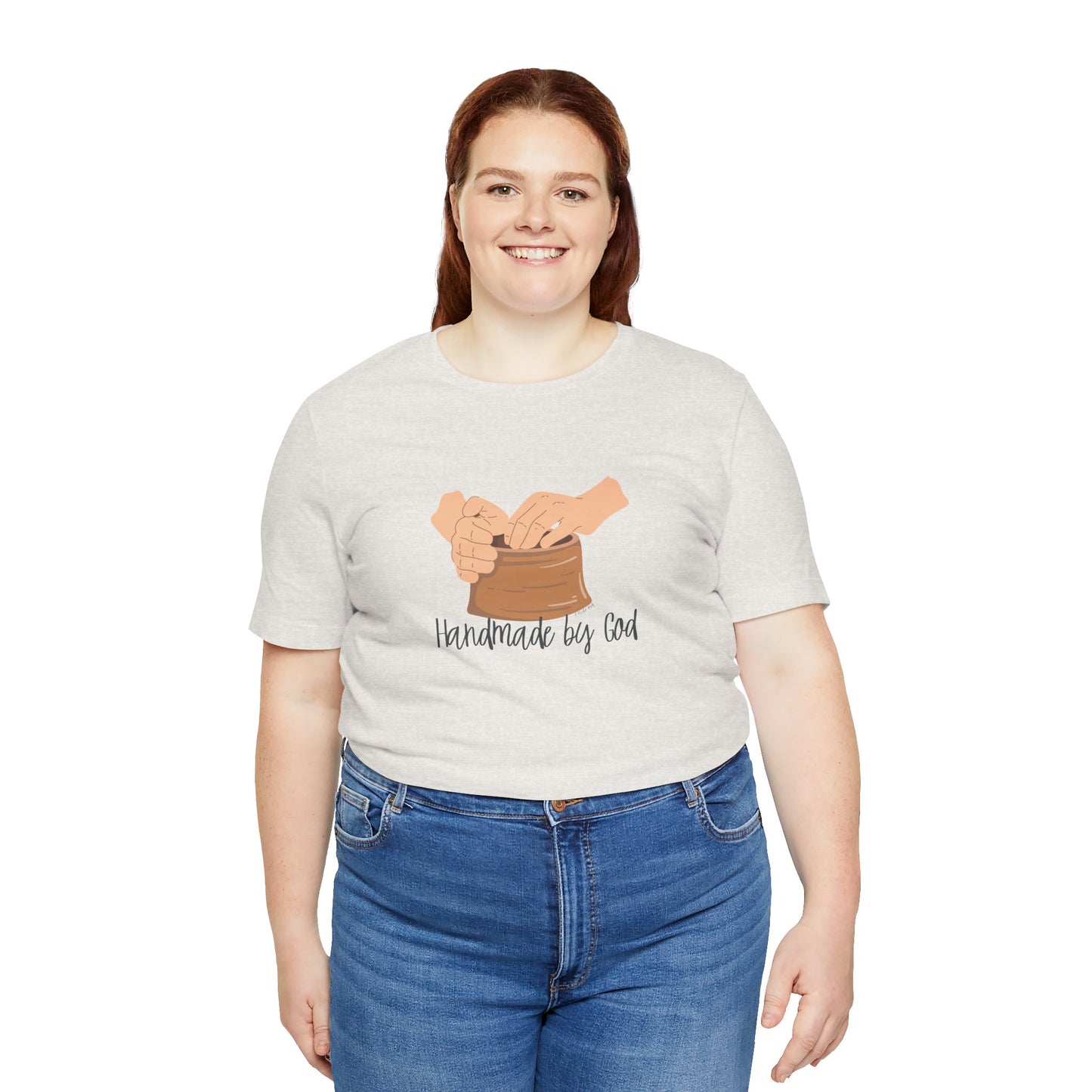 "Handmade by God" (pottery) Unisex Jersey Short Sleeve Tee
