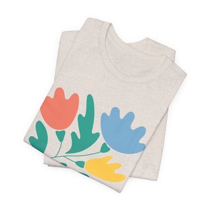"Motherhood is my Vocation" (three flowers) Unisex Jersey Short Sleeve Tee