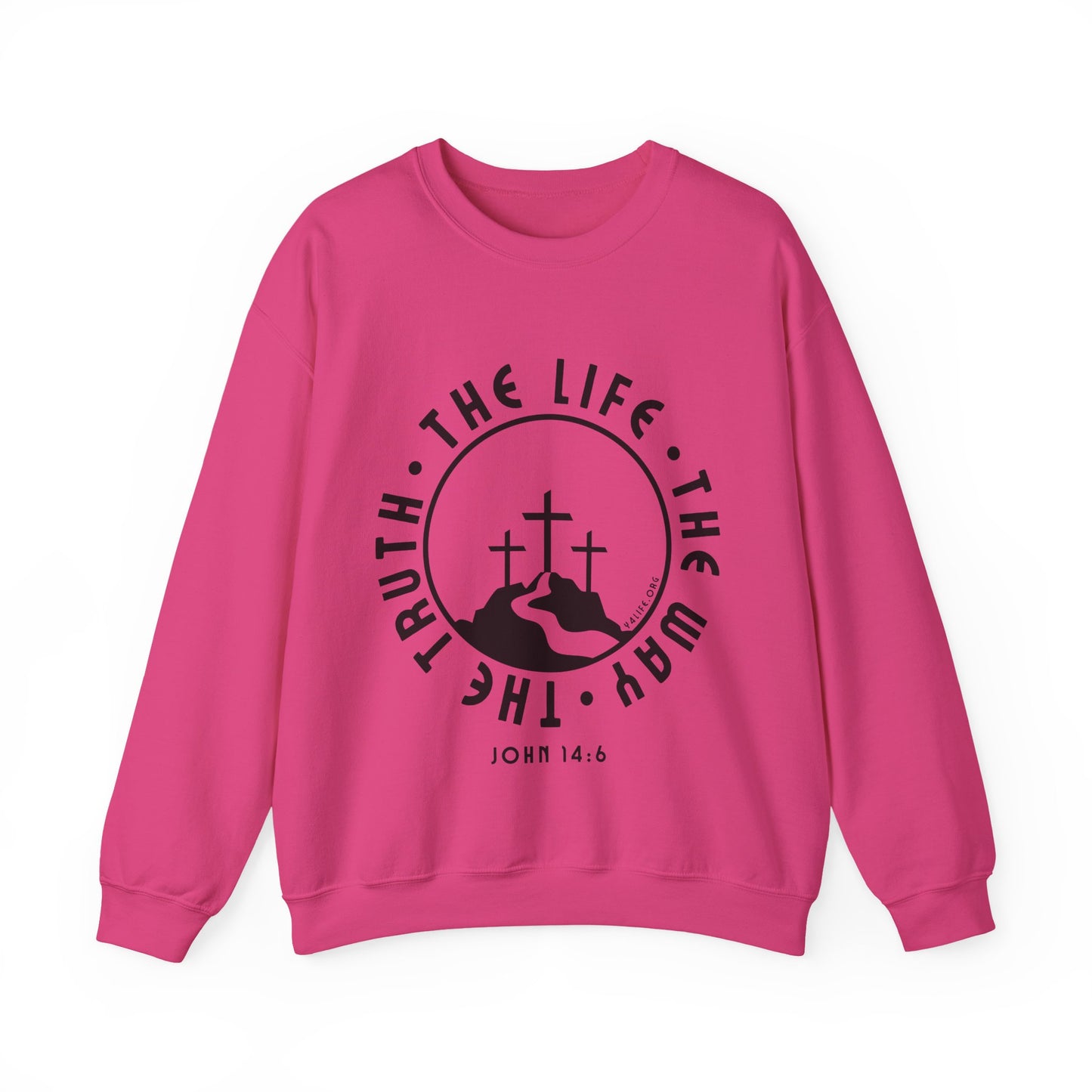 John 14:6 Single Color Crewneck Sweatshirt