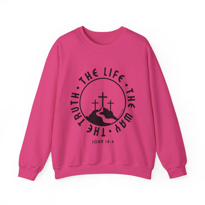 John 14:6 Single Color Crewneck Sweatshirt
