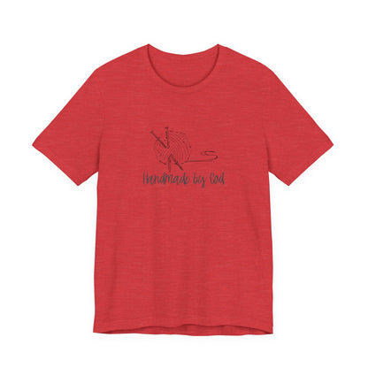 "Handmade by God" (yarn design) Unisex Jersey Short Sleeve Tee