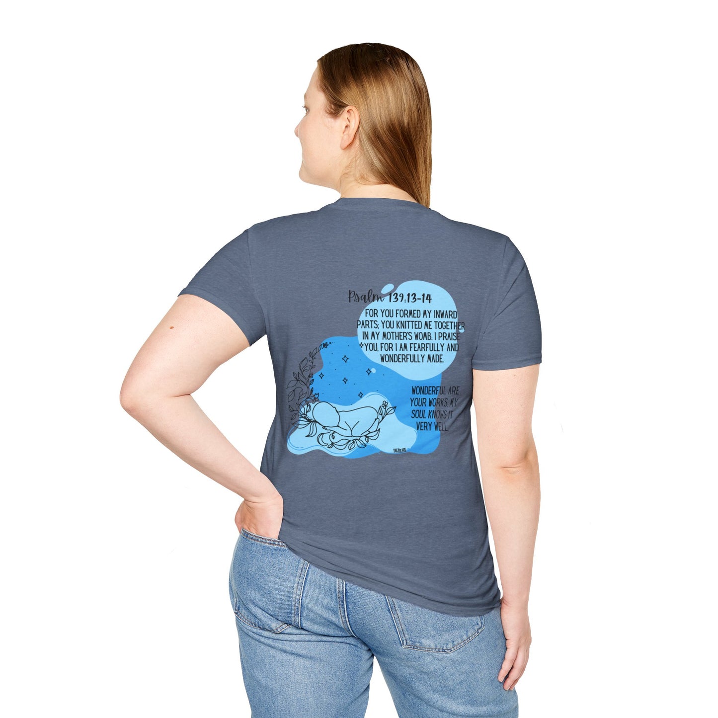 Psalm 139 Blue Unisex Softstyle T-Shirt