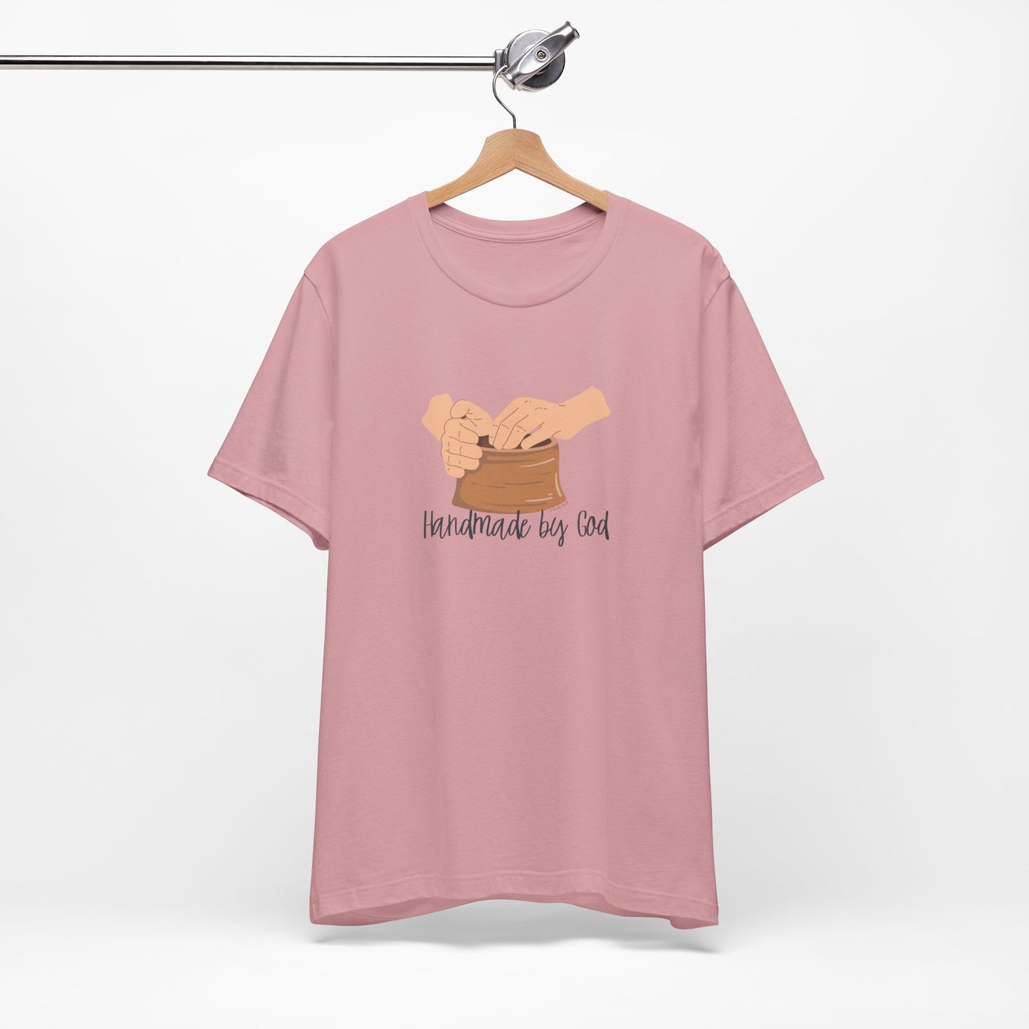 "Handmade by God" (pottery) Unisex Jersey Short Sleeve Tee