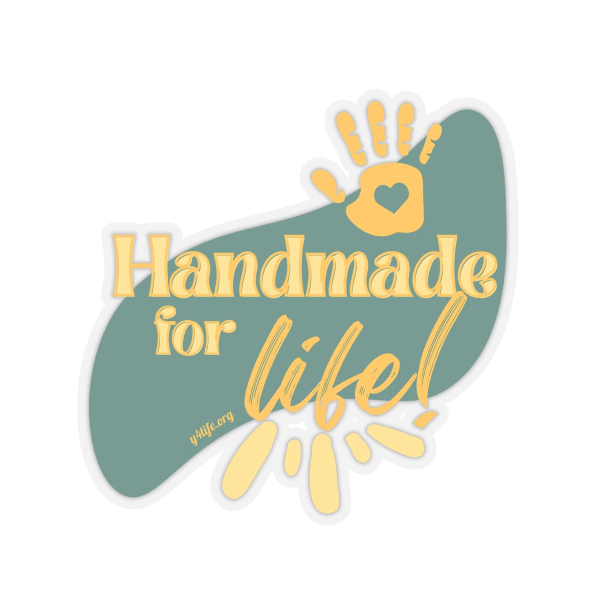 Handmade for Life Green Kiss-Cut Sticker