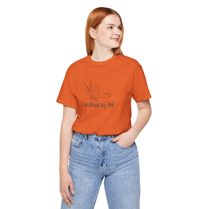 "Handmade by God" (yarn design) Unisex Jersey Short Sleeve Tee