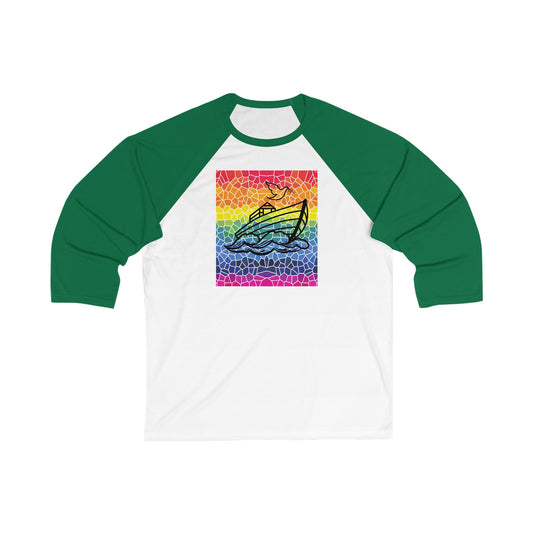 Noah's Ark Stained Glass Unisex 3/4 Sleeve Baseball Tee